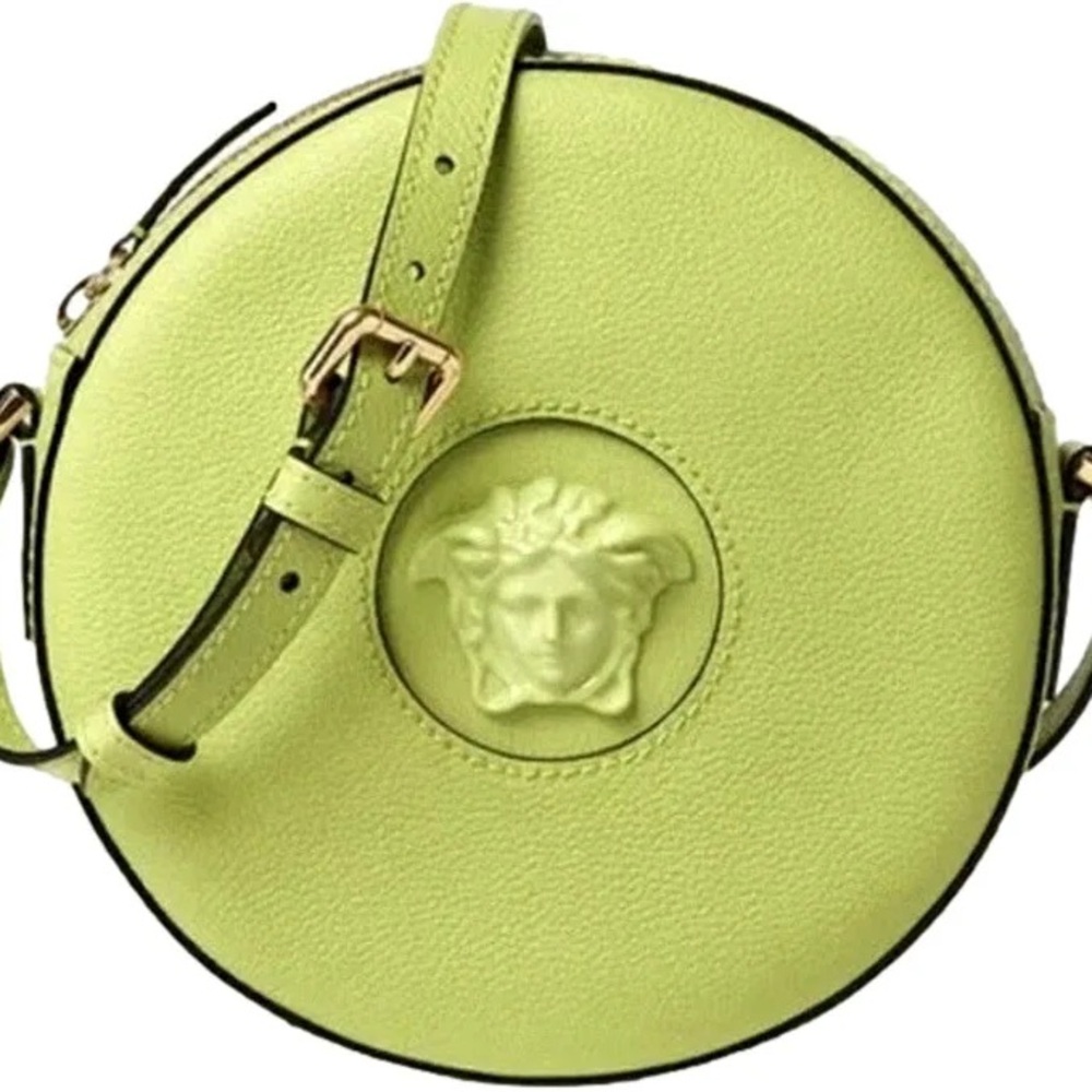 Versace medussa citron Green Round Crossbody Bag